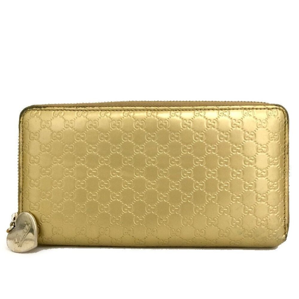 Gucci Guccissima Long GG Logo Gold Wallet